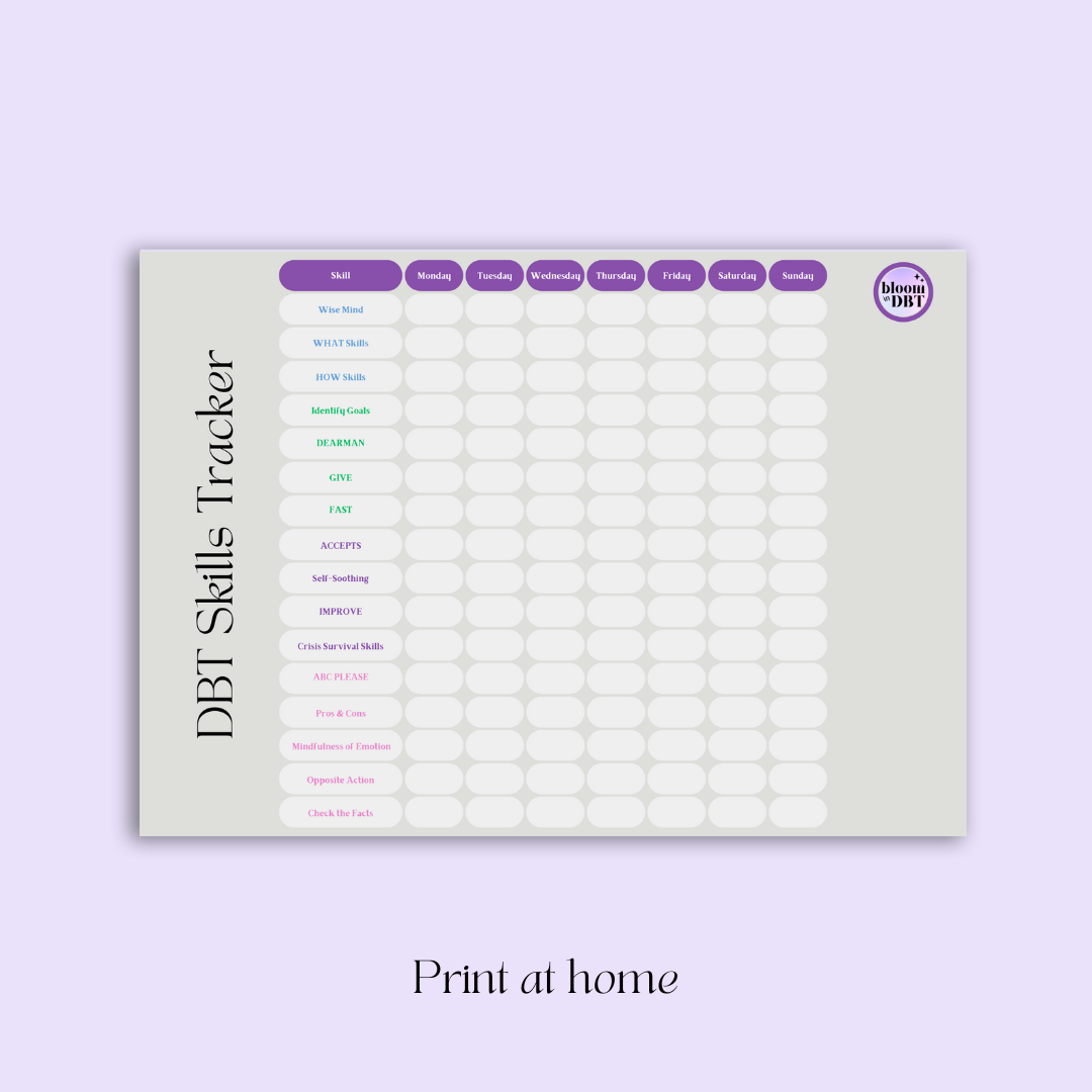 The Little Booklet of DBT Diary Cards & Trackers: 40 Worksheets (Print at Home)